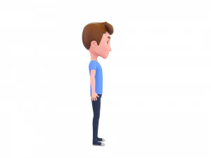 Character047 Rigged Cartoon Man 3D Model