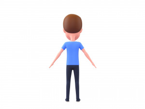 Character047 Rigged Cartoon Man 3D मॉडल