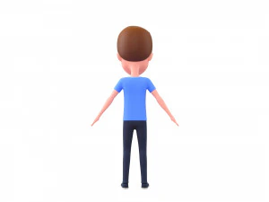 Character047 Rigged Cartoon Man 3D Model