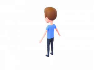 Character047 Rigged Cartoon Man 3D Model