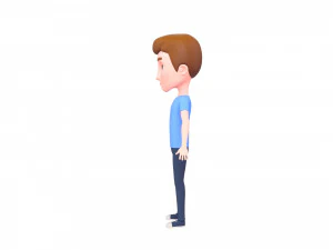 Character047 Rigged Cartoon Man 3D Model