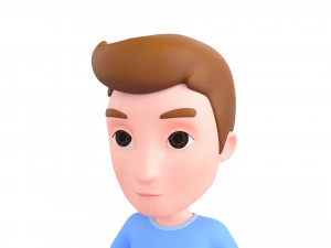 Character047 Rigged Cartoon Man 3D Model