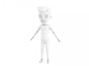 Character047 Rigged Cartoon Man 3D Model