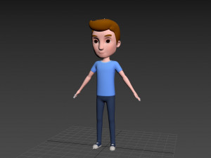 Character047 Rigged Cartoon Man 3D मॉडल