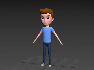 Character047 Rigged Cartoon Man 3D Model