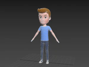 Character047 Rigged Cartoon Man 3D Model