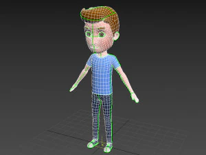 Character047 Rigged Cartoon Man 3D Model