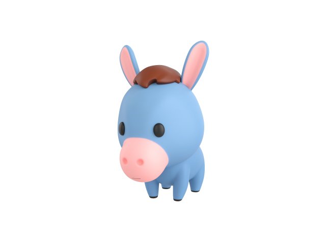 Character049 Donkey 3Dモデル .c4d .max .obj .3ds .fbx .stl .blend 