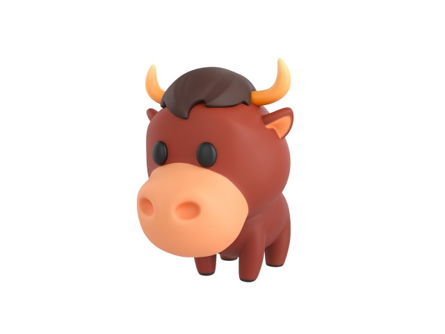 Character050 Bull Model 3D .c4d .max .obj .3ds .fbx .stl .blend 