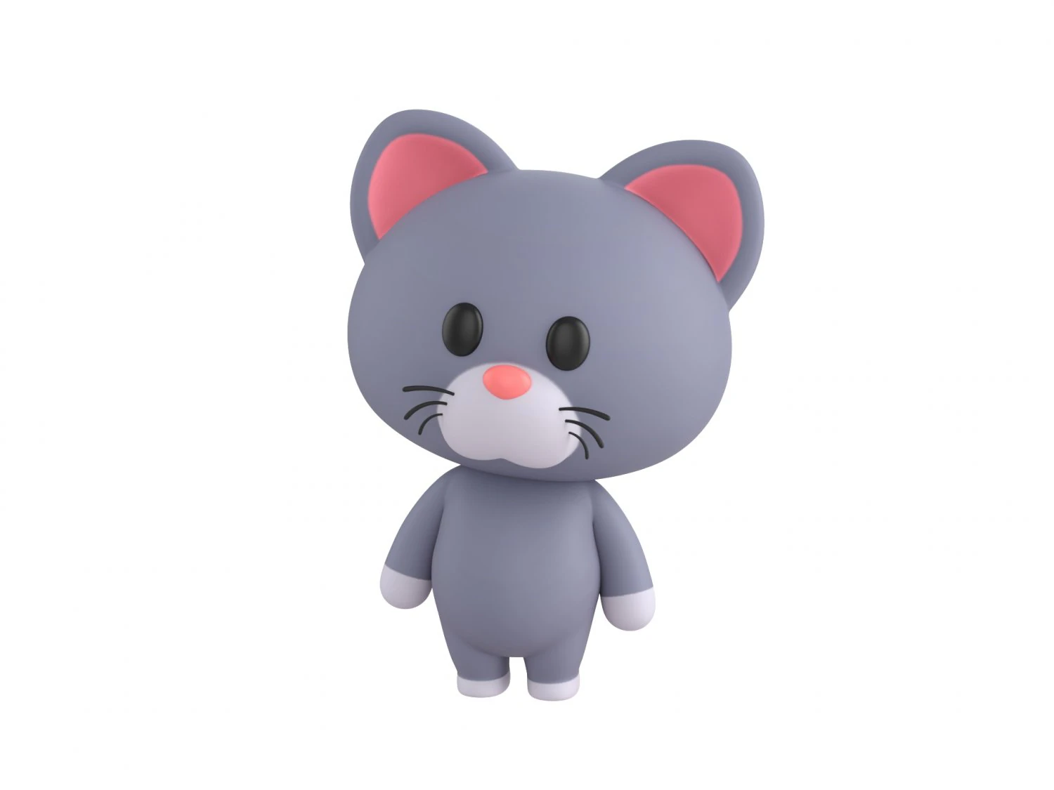 Character053 Rigged Cat 3D Model .c4d .max .obj .3ds .fbx .stl .blend 