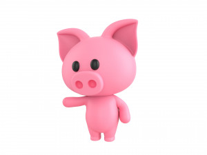 Character054 Rigged Pig 3D Model