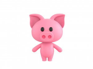 Character054 Rigged Pig 3D Model