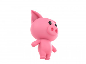 Character054 Rigged Pig 3D Model