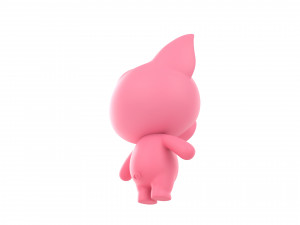 Character054 Rigged Pig 3D Model