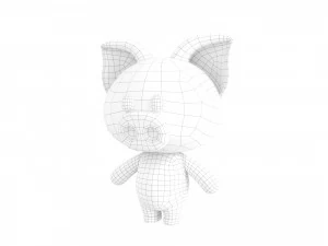 Character054 Rigged Pig 3D Model