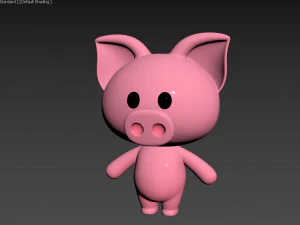 Character054 Rigged Pig 3D Model