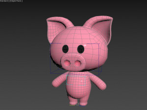 Character054 Rigged Pig 3D Model