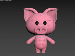 Character054 Rigged Pig 3D Model