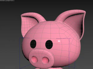 Character054 Rigged Pig 3D Model