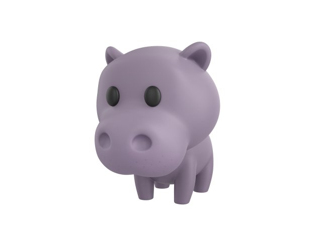 Character062 Hippo 3D Модель .c4d .max .obj .3ds .fbx .stl .blend 