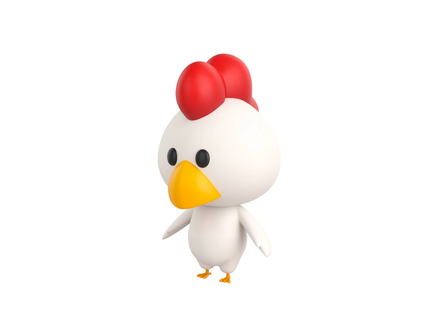 Character063 Chicken 3D Model .c4d .max .obj .3ds .fbx .stl .blend 