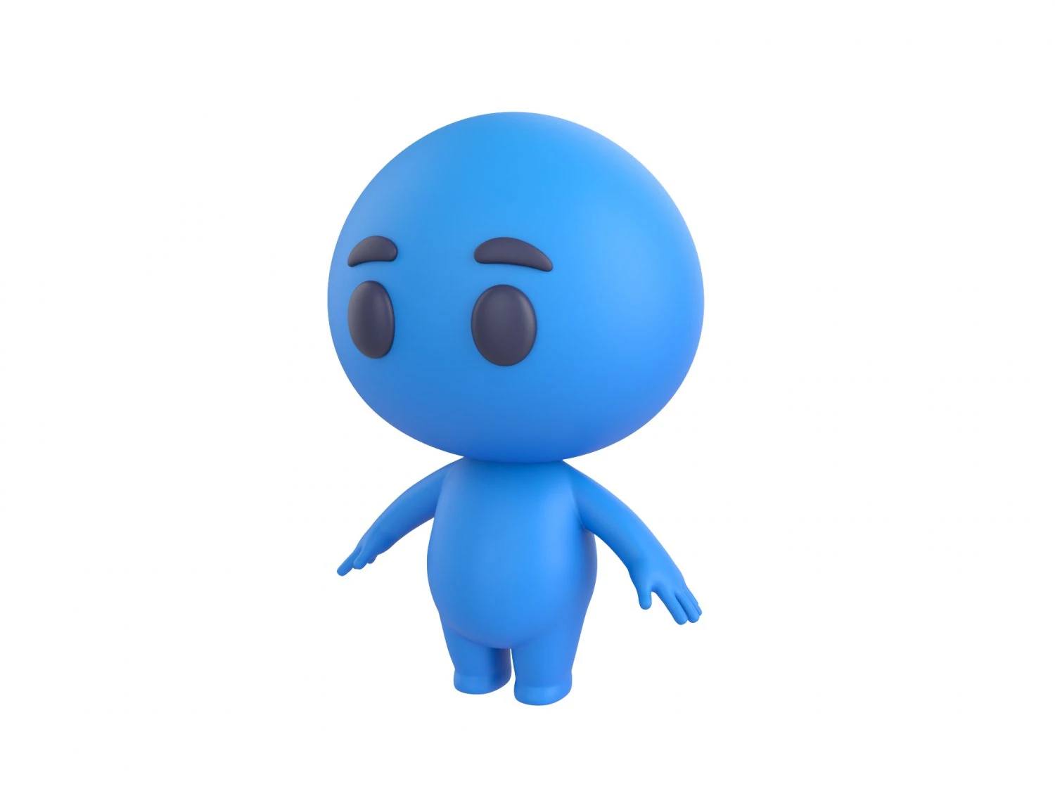 Character074 Blue Guy 3D Model .c4d .max .obj .3ds .fbx .stl .blend 