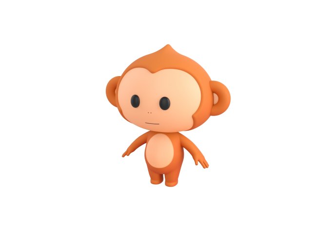 Character078 Monkey 3D Model .c4d .max .obj .3ds .fbx .stl .blend 