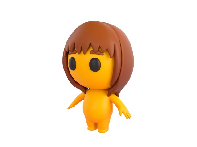 Character080 Little Girl 3D Model .c4d .max .obj .3ds .fbx .stl .blend