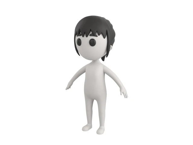 キャラクター081 女の子 3Dモデル .c4d .max .obj .3ds .fbx .stl .blend