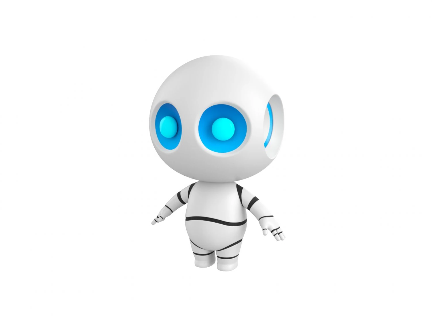Character090 Robot 3D Model .c4d .max .obj .3ds .fbx .stl .blend 
