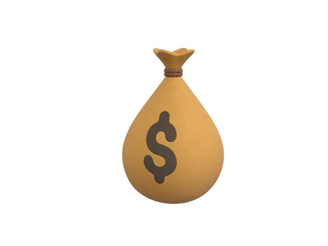 Prop001 Money Bag 3D Model .c4d .max .obj .3ds .fbx .stl .blend 