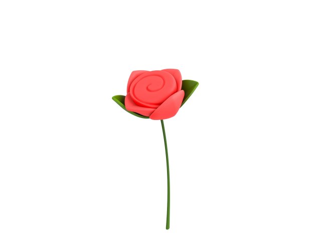 Prop007 Cartoon Rose 3Dモデル .c4d .max .obj .3ds .fbx .stl .blend 