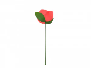 Prop007 Cartoon Rose 3D Model