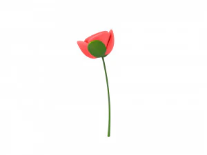 Prop007 Cartoon Rose 3D Model