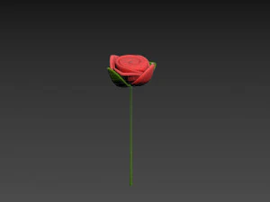Prop007 Cartoon Rose 3D Model