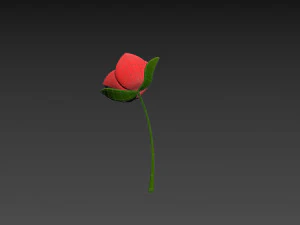 Prop007 Cartoon Rose 3D Model