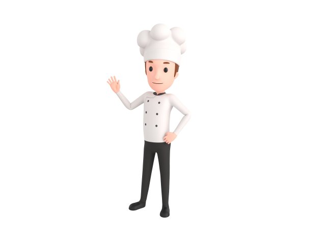 Character120 Rigged Chef 3D Model .c4d .max .obj .3ds .fbx .stl .blend 