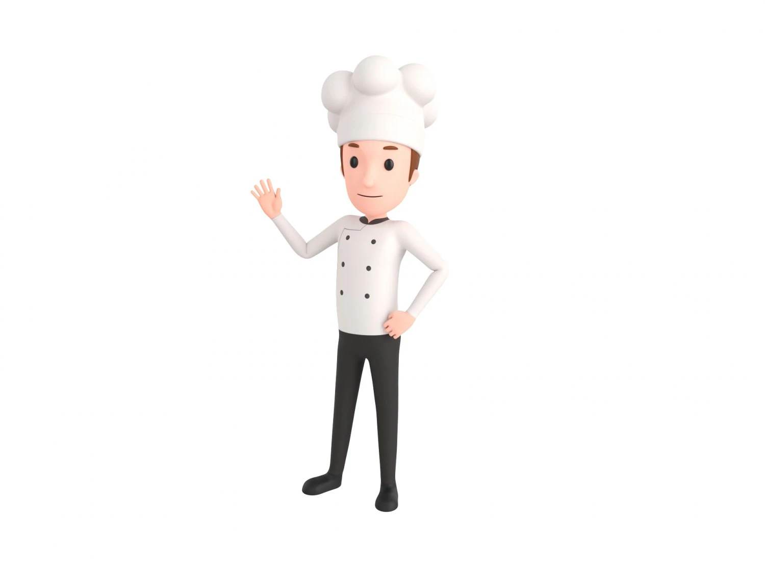 Character120 Rigged Chef 3D Model .c4d .max .obj .3ds .fbx .stl .blend 