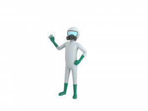 Character121 Rigged Man In Hazmat Suit 3D Model