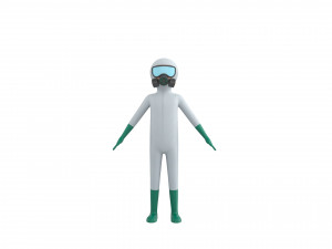Character121 Rigged Man In Hazmat Suit Model 3D