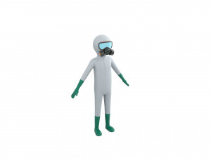 Character121 Rigged Man In Hazmat Suit Model 3D