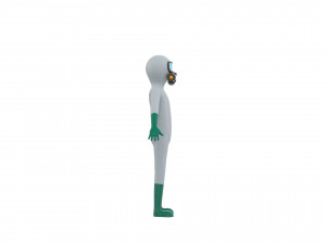 Character121 Rigged Man In Hazmat Suit Model 3D