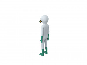 Character121 Rigged Man In Hazmat Suit Model 3D