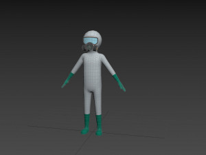 Character121 Rigged Man In Hazmat Suit Model 3D