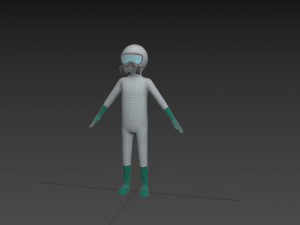 Character121 Rigged Man In Hazmat Suit Model 3D