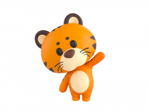 Character128 Rigged Tiger 3D Model