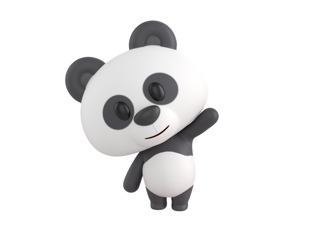 Character129 Rigged Panda Model 3D .c4d .max .obj .3ds .fbx .stl .blend 