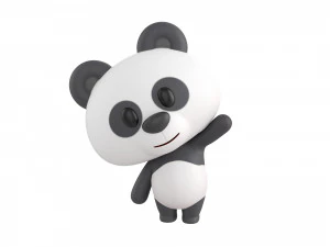 Personaggio129 Panda truccato Modello 3D