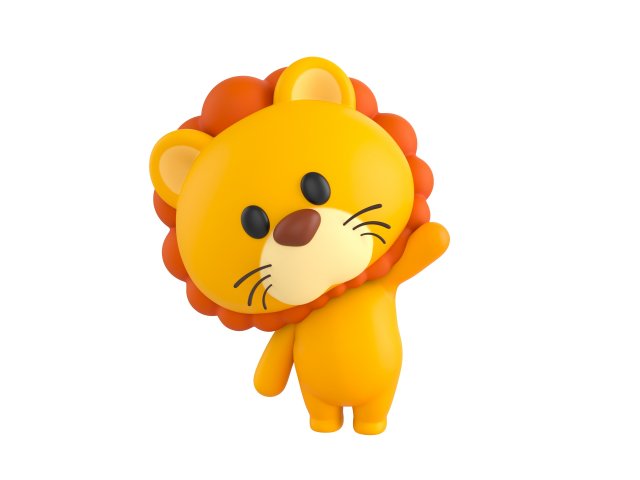 Character130 Rigged Lion Model 3D .c4d .max .obj .3ds .fbx .stl .blend 
