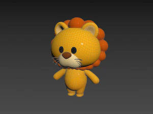 Character130 Rigged Lion 3D Model